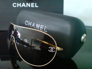 Chanel Ladies Designer Aviator Sunglasses with Swarovski Crystal Case 