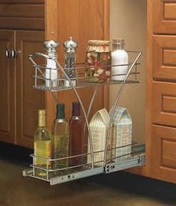 Amerock 2 Tier Narrow Pull Out Cabinet Organizer Kitchen Bathroom New 