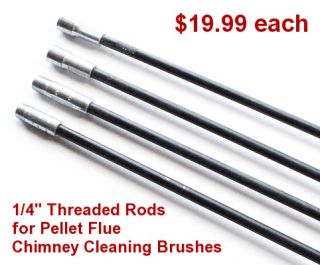   Rod for Chimney Brush 1 4 Threaded for Pellet Chimney Liner