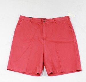   Mens Shorts Flat Front Sailor Solid Khaki Chino Bottoms Size 42