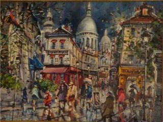 Orig Painting Paris Montmarte Bastille Jacques Chardon