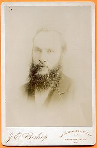 CHIPPEWA Falls Wi Portrait of A Bearded Man by J E Bishop Circa 1890s 