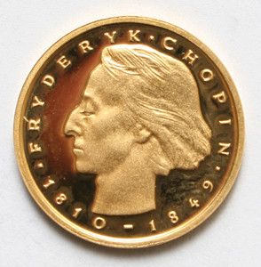 Poland Frederic Chopin 900 Gold 2000 Zlotych 1977 MW Proof