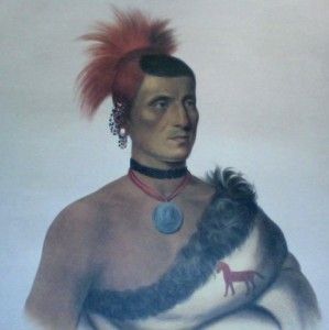 Charles Bird King Indian Art Portrait Pawnee Chief Excellent Condition 