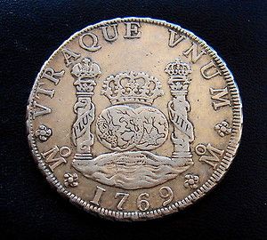 048 INDALO Spain Charles III Lovely Silver 8 Reales 1769 Mexico MF 