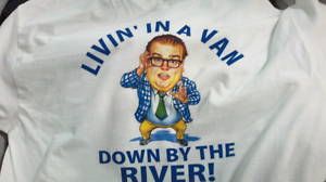 Chris Farley Living in A Van Down by The River T Shirt