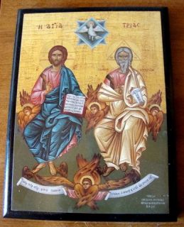 Orthodox Christian Byzantine Paper Mount Trinity Icon