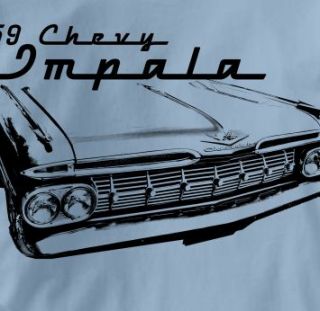 Chevy Impala 1959 Classic Blue Chevrolet Car T Shirt XL