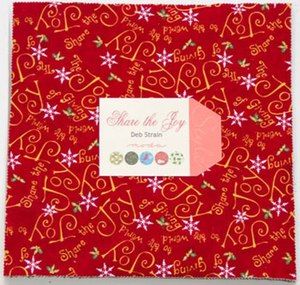 Share The Joy Moda Fabric Layer Cake Christmas 42 10 Squares Deb 