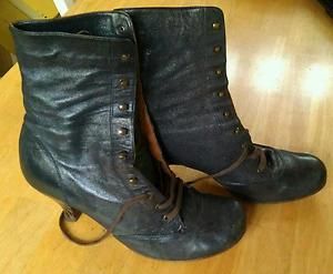 CHIE MIHARA ANTHROPOLOGIE VICTORIAN ANKLE BOOTS EUR 40 heels pumps 