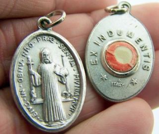 Needzo PLC Exorcism Protect Silver P Cloth Relic Medal of Saint St 