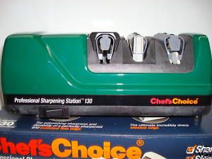 Chefs Choice 130 Green Electric Knife Sharpener New in Box Great Sale 