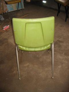 1950s Vintage Retro Cafeteria Chairs Heavy Duty Plastic and Steel 