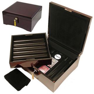 Mahogany 750 Poker Chip Case Solid Wood High Lacquer