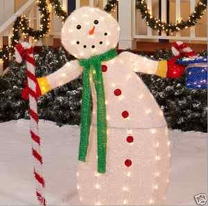   Animated Snowman Light Sculpture Christmas Decor Outdoor Holida