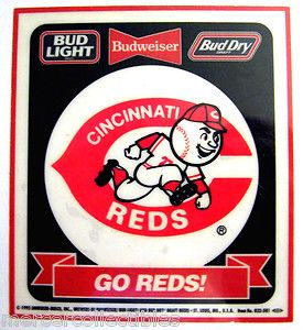 1992 Budweiser Cincinnati Reds Schedule Window Decal