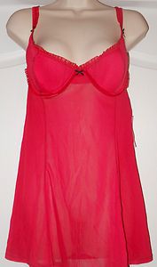 NWT CINEMA ETOILE SEDUCTIVE WEAR SIZE M RED CAMI SET BUILT IN BRA AND 