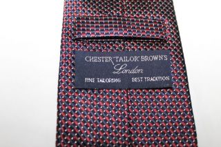 CHESTER TAILOR BROWNS 100% silk tie. Made in Italy 60061  