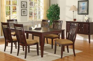 New 7 Pcs Dining Set/All Dining Room Furniture/Chairs (1T+6C) In Dark