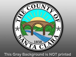 Round County of Santa Clara Seal Sticker Decal City