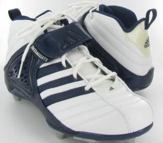 Adidas Pro Intimidate D 3 4 Football Cleat White Navy Mens New $100