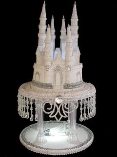 Lighted Cinderellas Castle Weddng Cake Topper Slipper