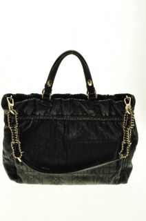 Christian Dior Leather Convertible Medium Handbag Black Bag