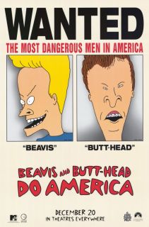 Beavis and Butthead do America Movie Poster Adv 27x40