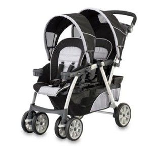 NEW CHICCO CORTINA TOGETHER DOUBLE STROLLER Romantic Gray Black Grey