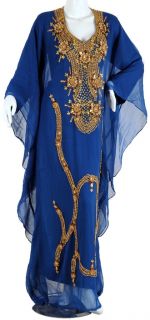 Bust 52Evening Embroider Chiffon Dress Maxi Thobe Dubai Abaya Wedding