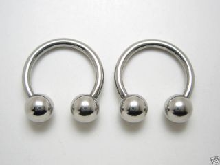 Circular Barbell Horseshoes Ring Body Jewelry 10GAUGE