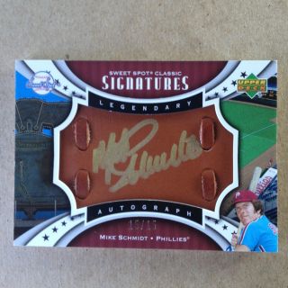 MIKE SCHMIDT 2007 SWEET SPOT CLASSIC SIGNATURES GOLD AUTO /15 LEATHER