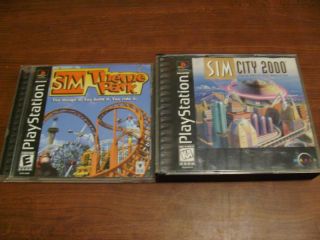 Sim City 2000 Sim Theme Park PlayStation PS1 PS2 Both 046357102660