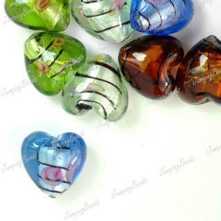 CLEARANCE Sale Lampwork Glass Beads Silver Gold Foil Mixed Color 29