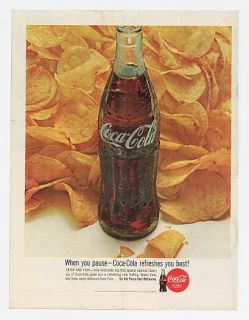 1963 Coke Coca Cola Bottle Potato Chips Ad