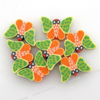 60x Charm Butterfly Fimo Polymer Clay Bead 18mm 110572