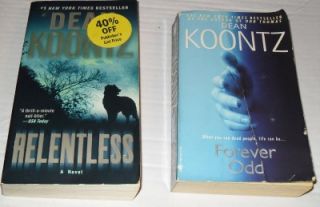 DEAN KOONTZ BOOKS TWO BOOKS RELENTLESS NOVEL AND FOREVER ODD #1 BEST