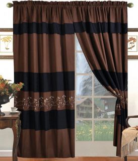 Chocolate Brown Black Bedding Floral DS Comforter Set Queen King Cal K