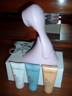 195 CLARISONIC Pink Classic Skin Cleansing System BONUS 3 New