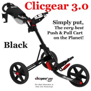 Clicgear 3.0 Compact Golf Push/Pull Cart   BLACK   NEW