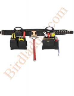 CLC 5608 Carpenters Tool Belt 17 Pockets 4 Piece Bags Hammer Holder