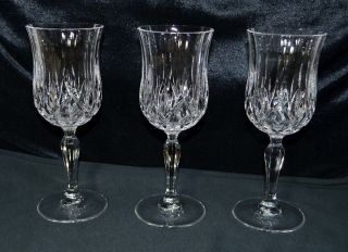 Set of 3 Beautiful Royal Crystal Rock Opera Wine Glasses   Stunning