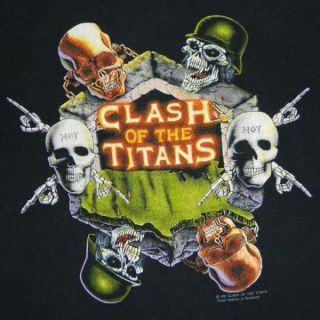 Vtg Clash of The Titans 1991 Tour T Shirt Slayer Anthrax Megadeth