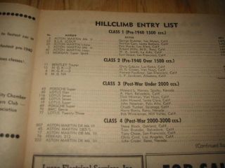 1964 Martin Trophy Auto Race Hillclimb Nevada Program