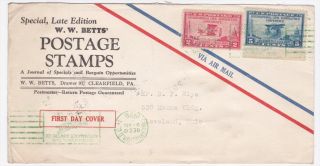 Clearfield PA 1928 WW Bettss Postage Stamps Advertising FDC Scott 649