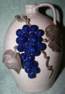 Michael Crocker Folk Pottery Grape Decorated Jug