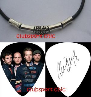Chris Martin Coldplay Signed Guitar Pick Necklace Paradise