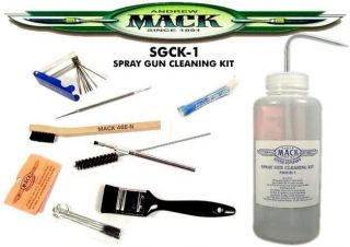 Pro Paint Spray Gun Cleaning Kit 32oz Bottle Mack Brush