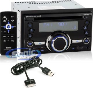 Clarion CX501 Car Stereo Receiver w Bluetooth Scosche IPUSBK2 iPod USB