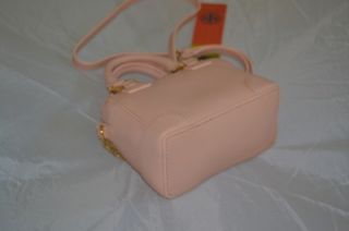  Robinson Saffiano Mini Shrunken Satchel Pink Cloud Gold Bag New